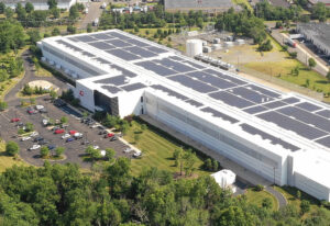 An aerial photograph of the datacentre that houses the XLX678 server.